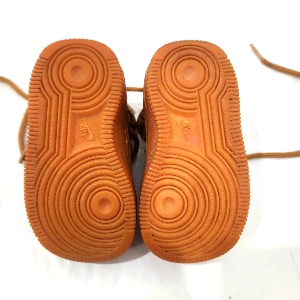 Nike Air Force 1 High‎ Top Camel Brown Nobuck Baby Size 5C  Lace Up - Picture 7 of 8